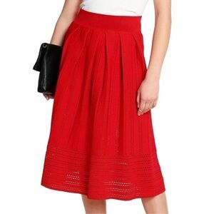 Maje jubio crochet cut out midi skirt
